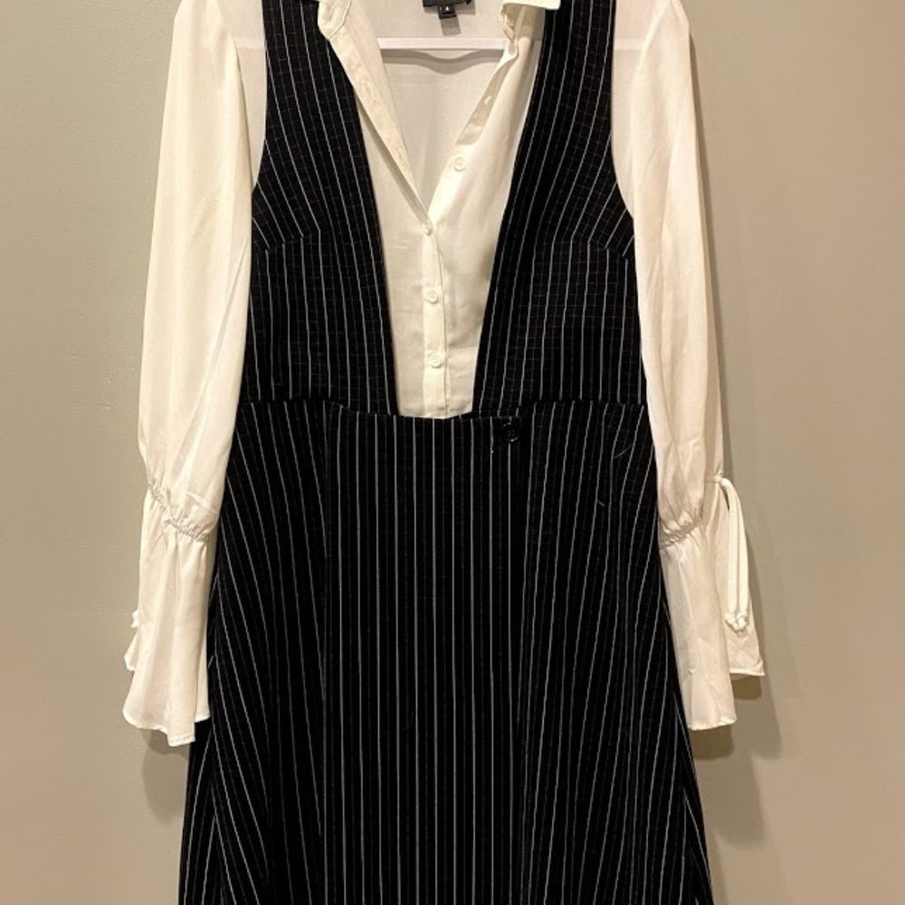 Pin Striped Overall Dress